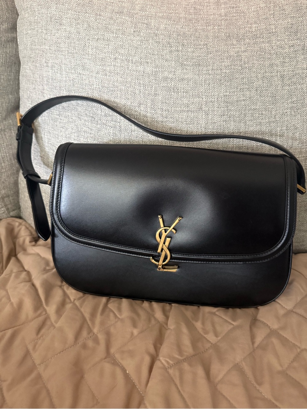 Saint Laurent YSL Large Solferino Bag Black Leather – Authentic – As Is
